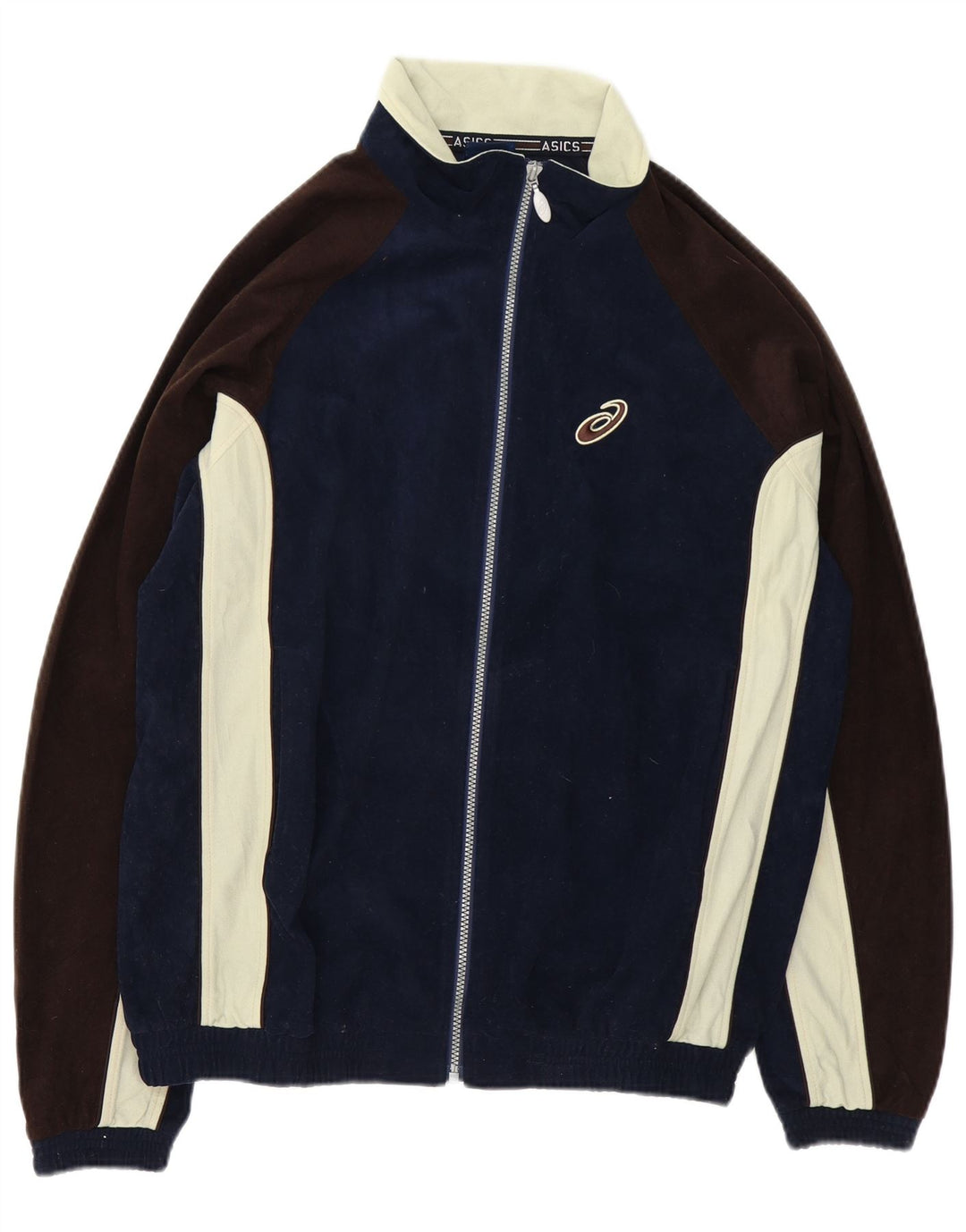 Jaqueta Asics Masculina Velour Tracksuit Grande Bloco colorido azul marinho
