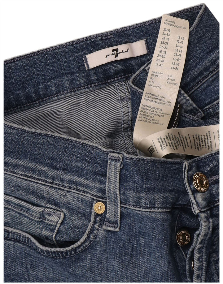 7 For All Mankind Jeans feminino slim W32 L27 algodão azul