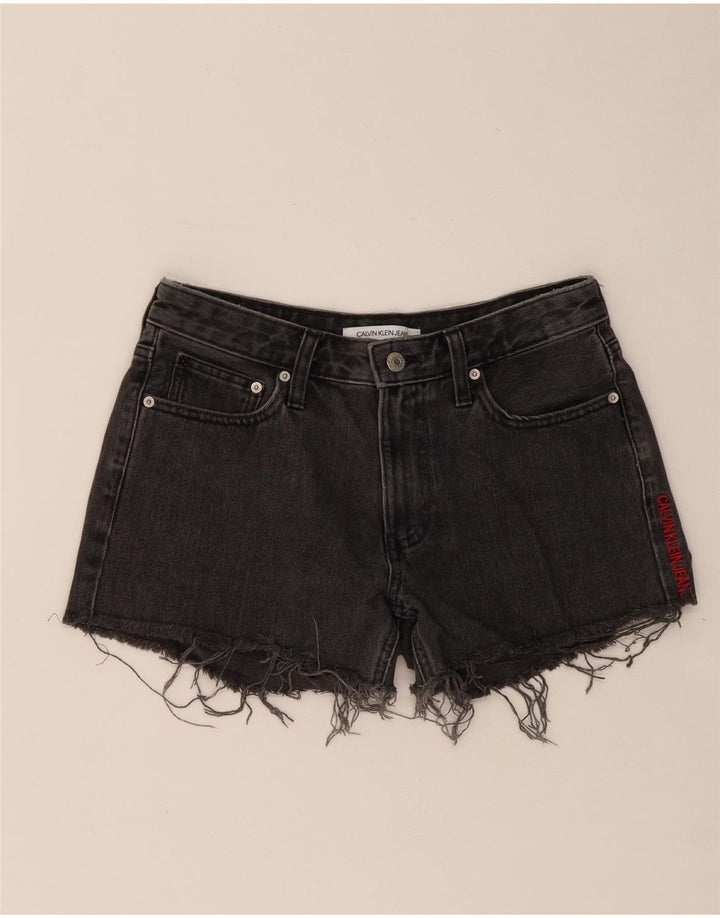 Shorts jeans feminino CALVIN KLEIN W27 pequeno algodão cinza