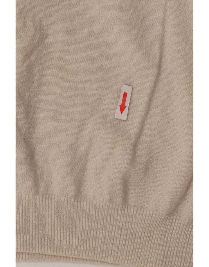 Suéter feminino Massimo Dutti com gola redonda Reino Unido 16 grande lã bege