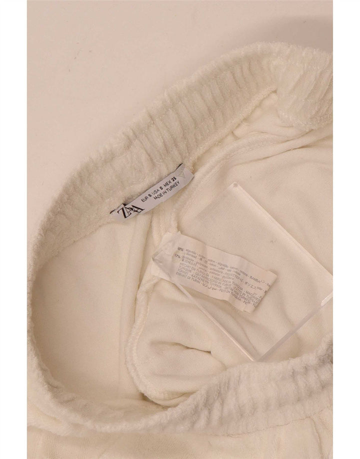 Shorts esportivos femininos Zara UK 10 pequenos brancos