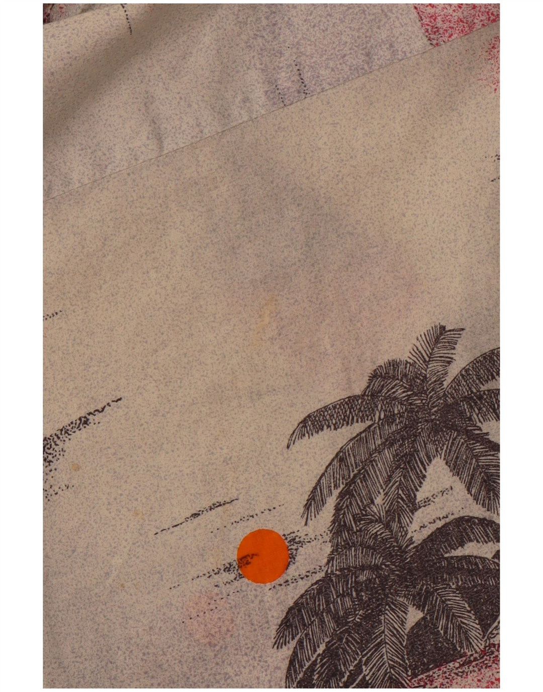 Camisa masculina havaiana de manga curta VINTAGE de algodão floral bege grande