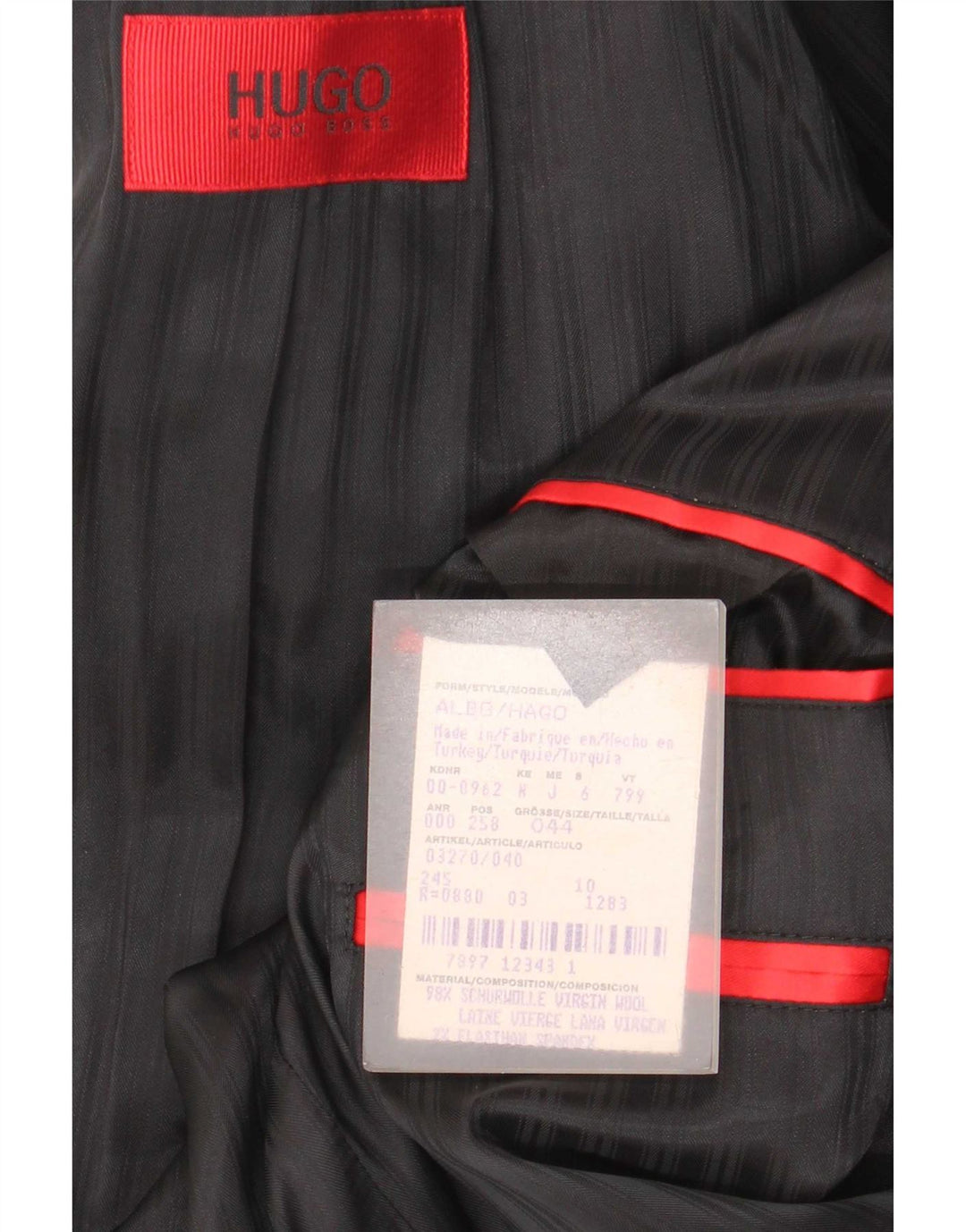 Jaqueta Blazer Masculina Hugo Boss com 3 Botões EU 44 XS Lã Virgem Cinza