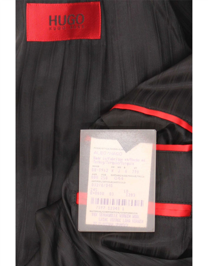 Jaqueta Blazer Masculina Hugo Boss com 3 Botões EU 44 XS Lã Virgem Cinza