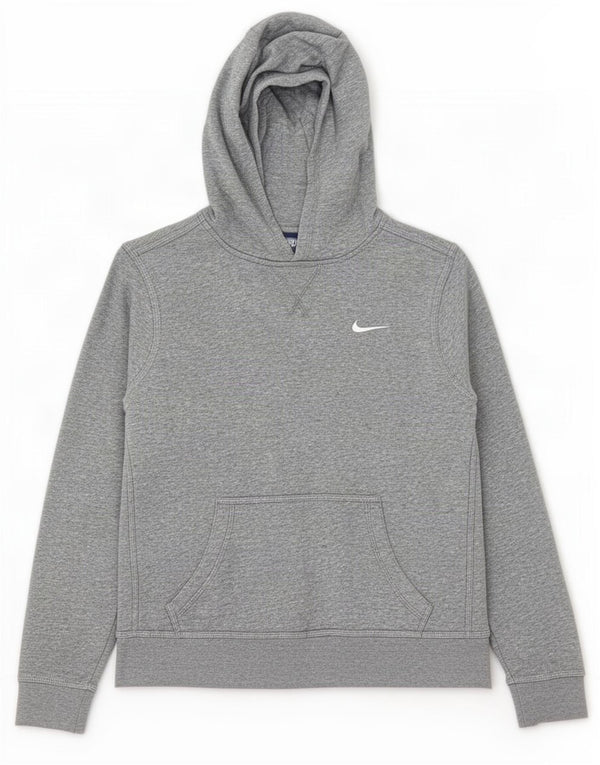 Jumper com capuz Nike Boys 13-14 anos XL cinza manchado de algodão