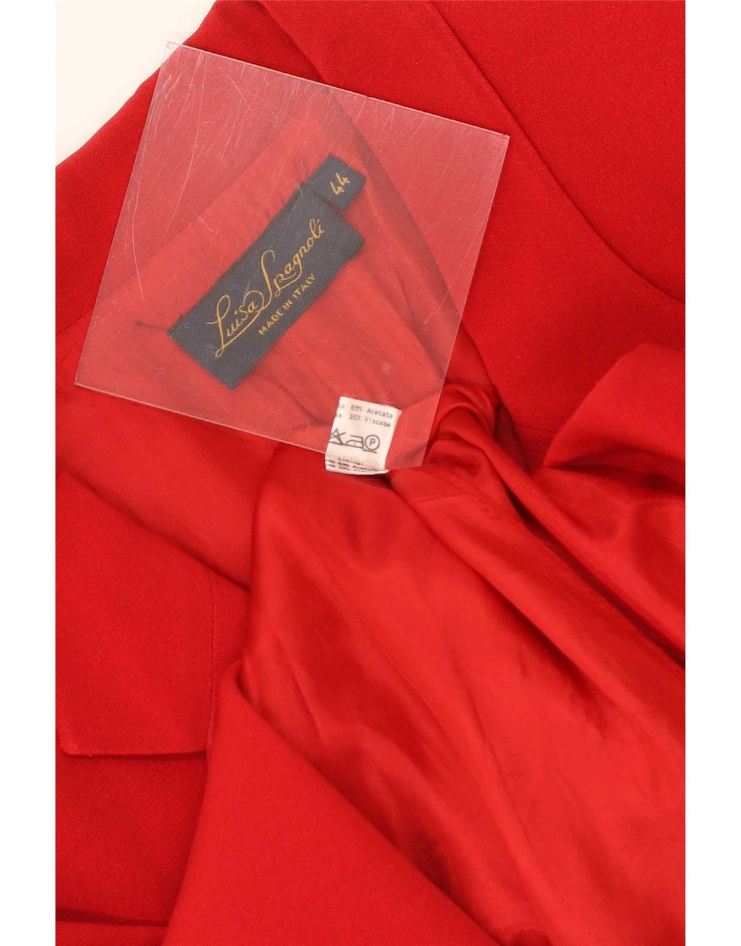 Luisa Spagnoli Jaqueta feminina Longline Open Blazer IT 44 Acetato vermelho médio