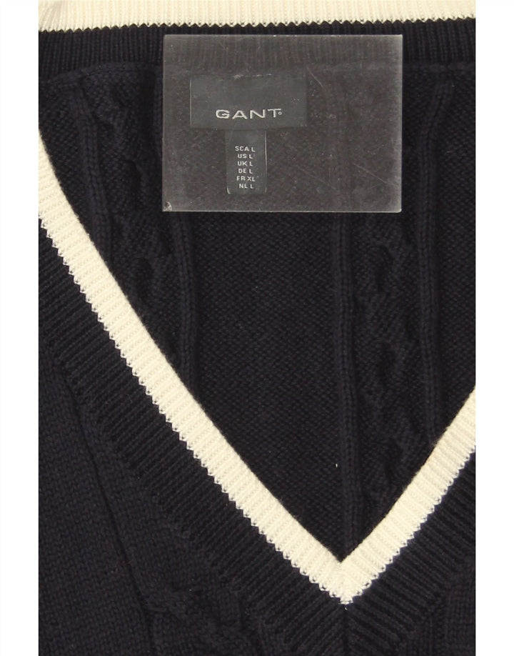 Regata feminina Gant com colete UK 16 grande algodão azul marinho