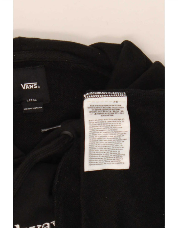 Vans masculino gráfico moletom com capuz grande algodão preto