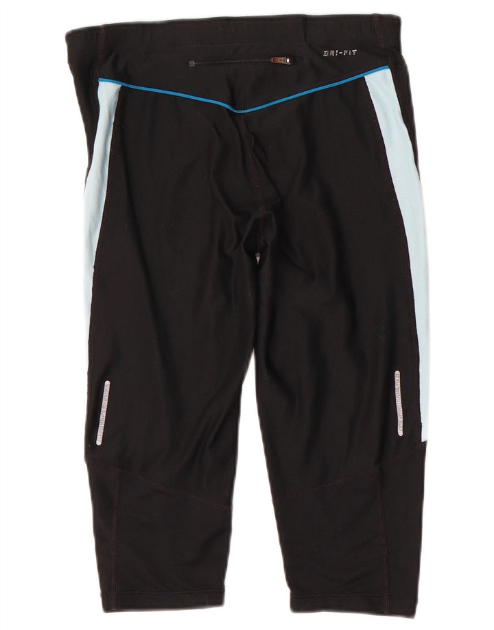 Leggings Nike Capri Femininas UK 10 Pequenas Pretas Colorblock