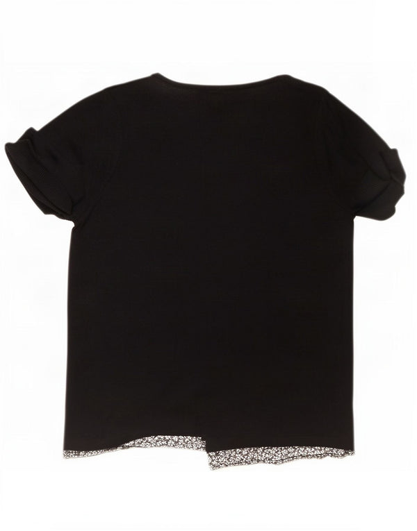 Blusa feminina Marks & Spencer UK 14 acrílico floral preto médio