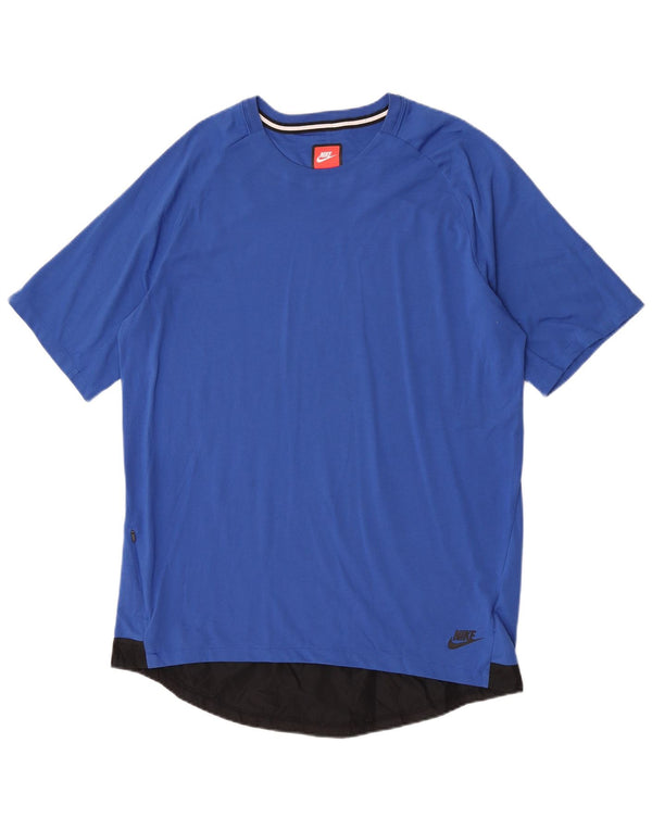 Camiseta masculina Nike grande azul colorblock poliéster