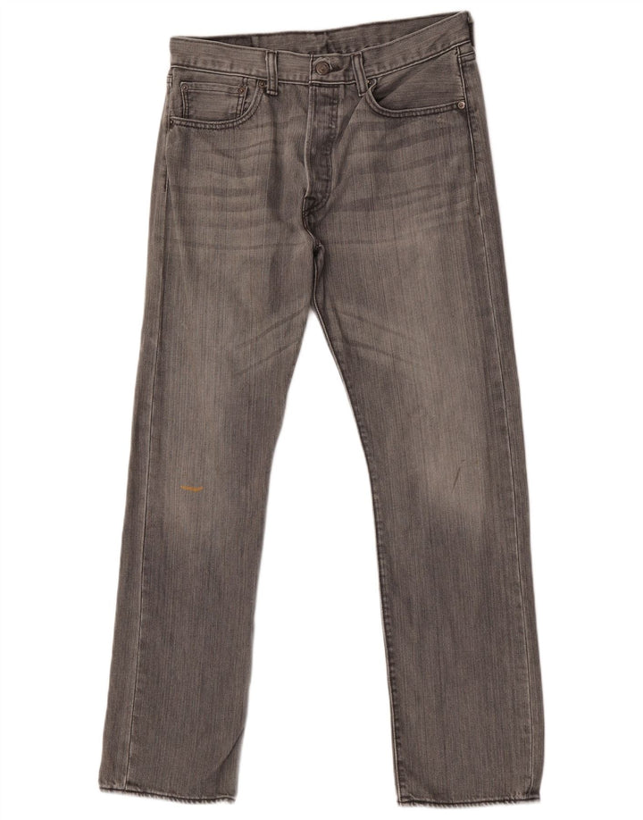Calça jeans masculina Levi's 501 Straight W32 L30 cinza algodão