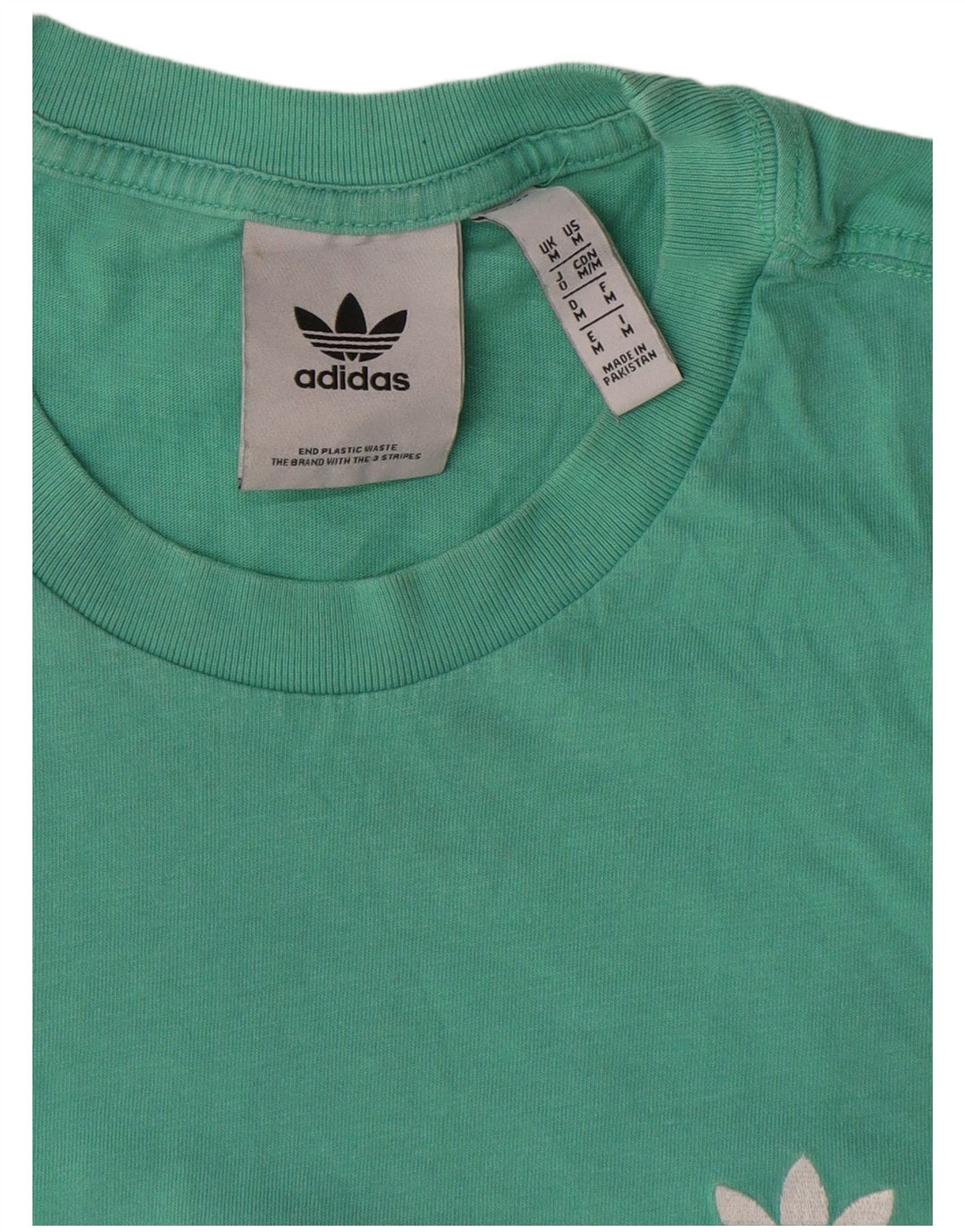 Adidas Mens Graphic T-Shirt Top Médio Algodão Turquesa