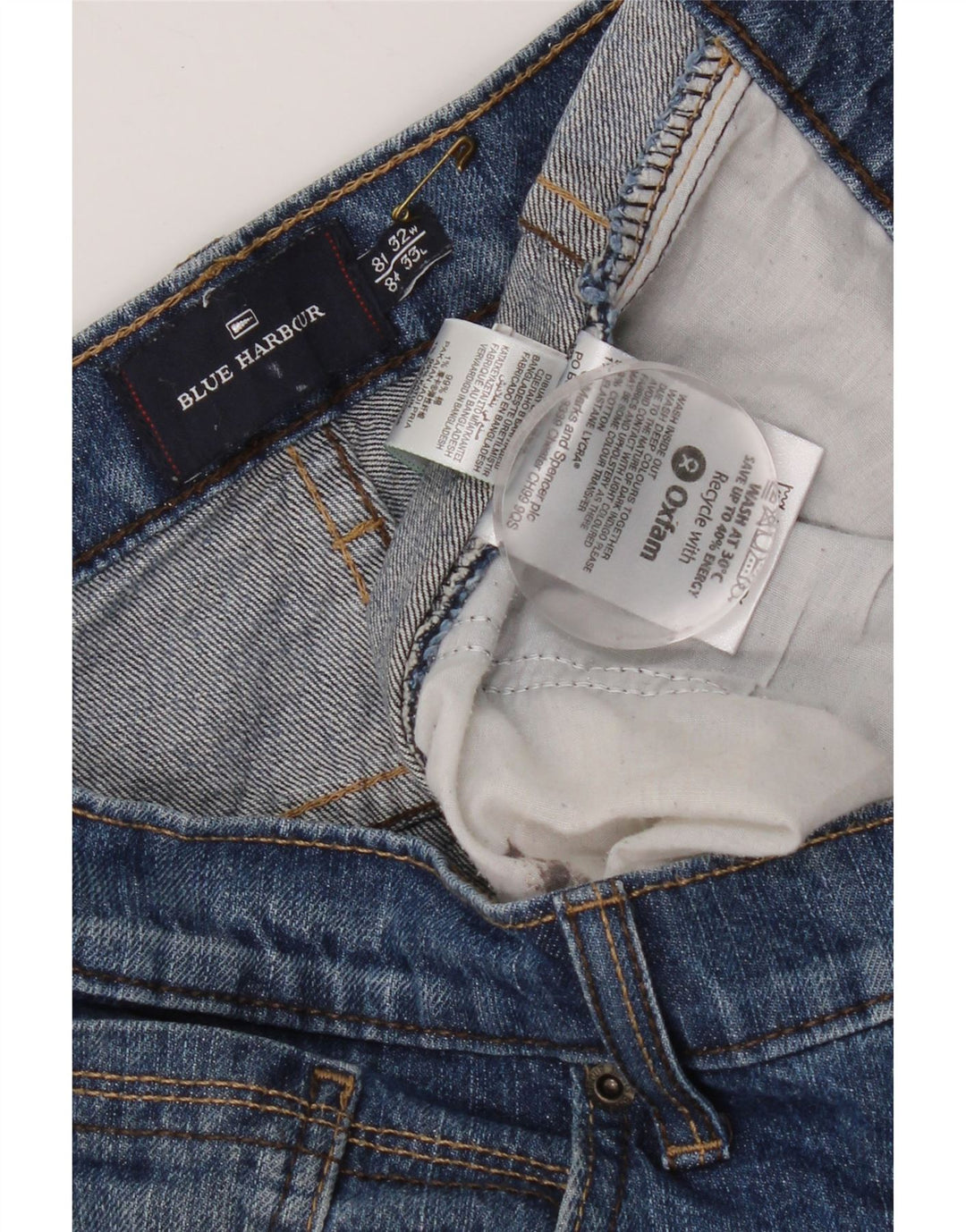 Jeans Marks & Spencer Masculino Blue Harbor Straight W32 L33 Azul Algodão