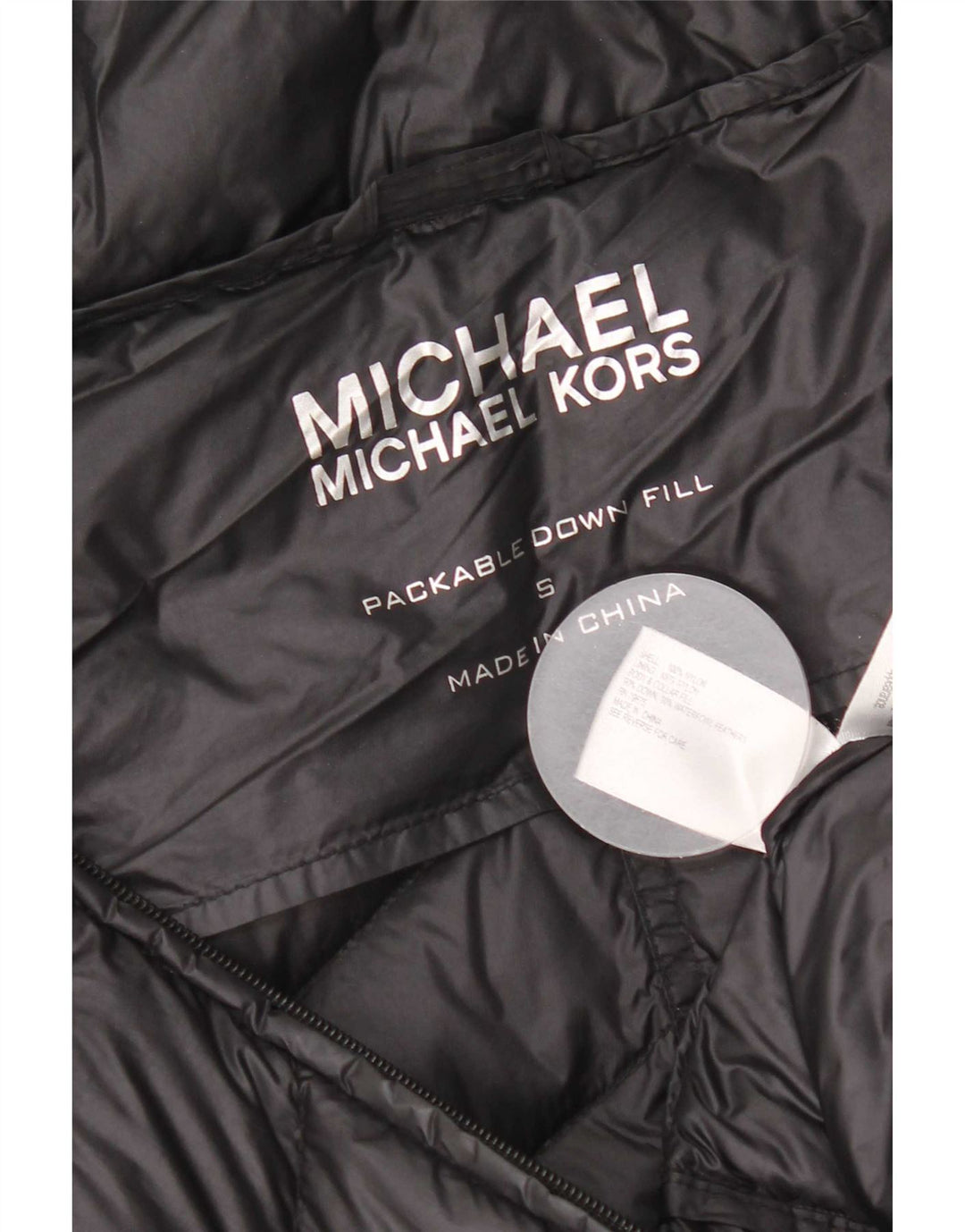Jaqueta acolchoada feminina Michael Kors UK 10 pequena nylon preta