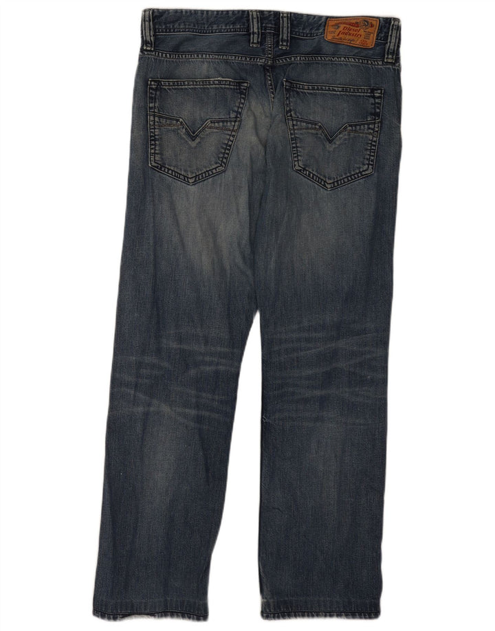 Diesel Mens Larkee Straight Jeans W32 L30 Azul Algodão