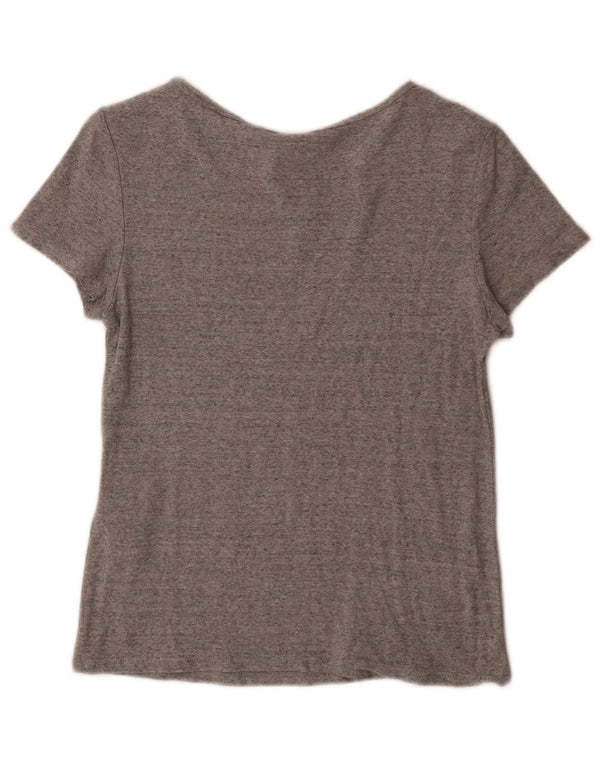 Camiseta feminina Levi's UK 12 algodão manchado cinza médio