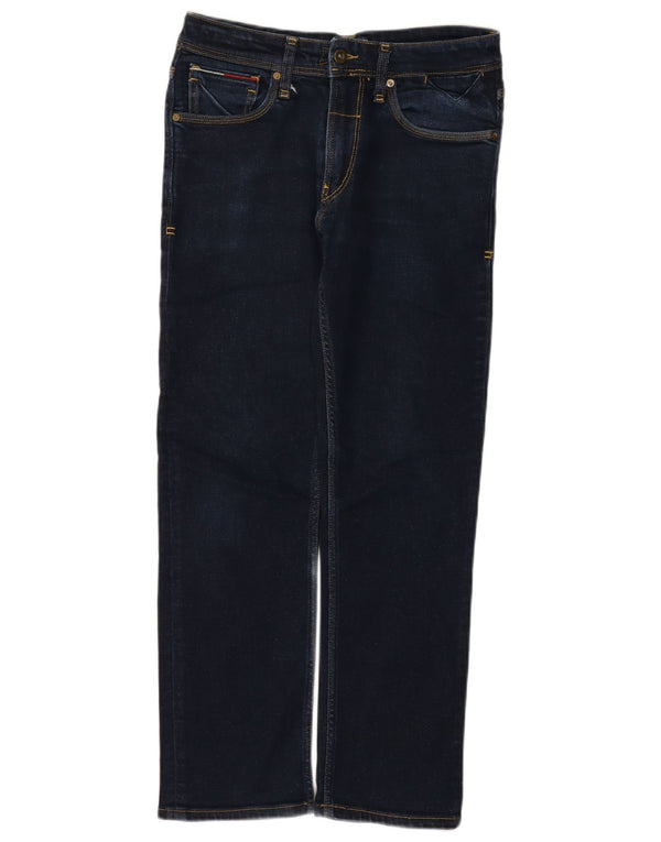 Jeans retos masculinos Tommy Hilfiger W32 L28 algodão azul marinho