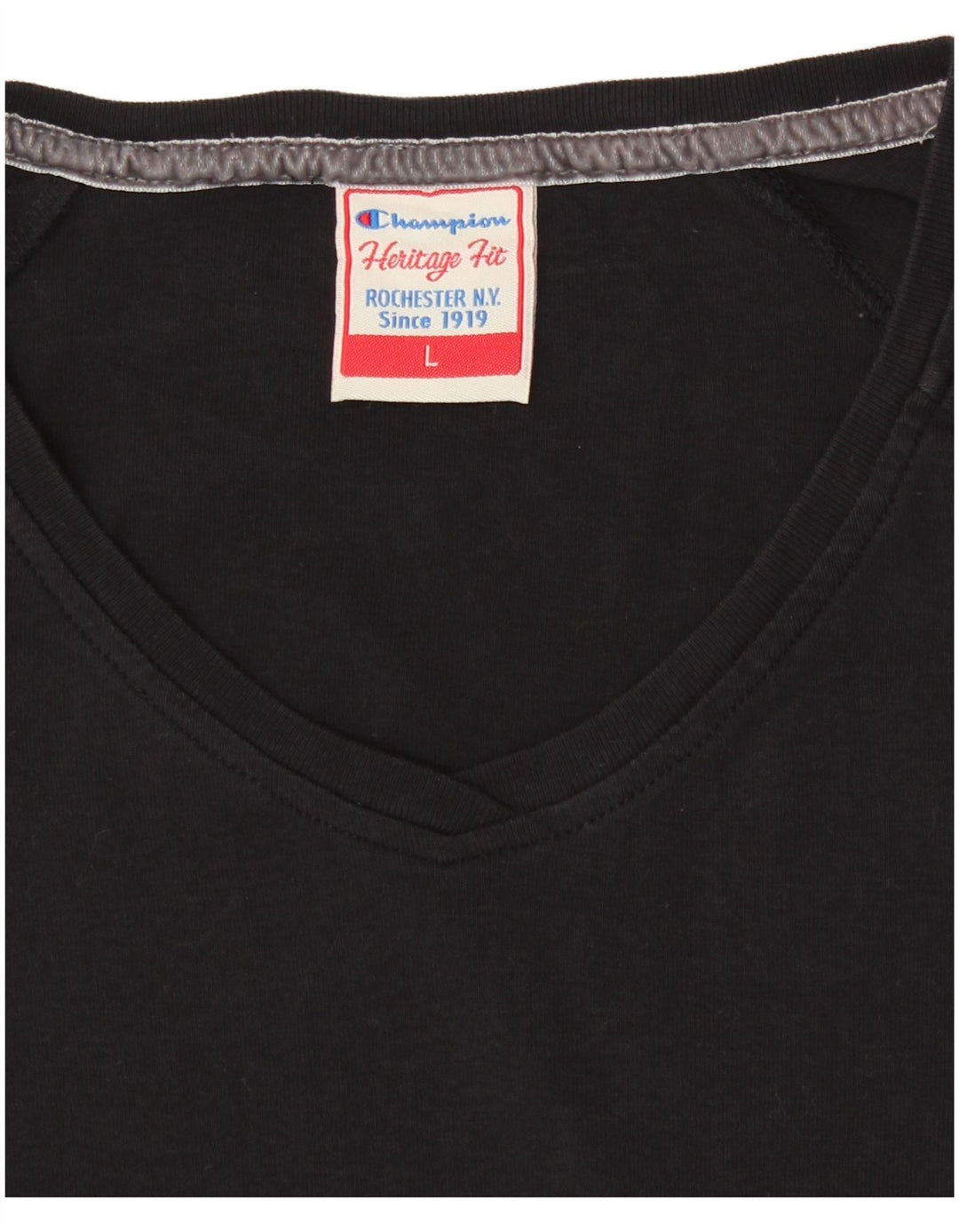 CHAMPION Top feminino Heritage Fit manga comprida Reino Unido 14 grande preto