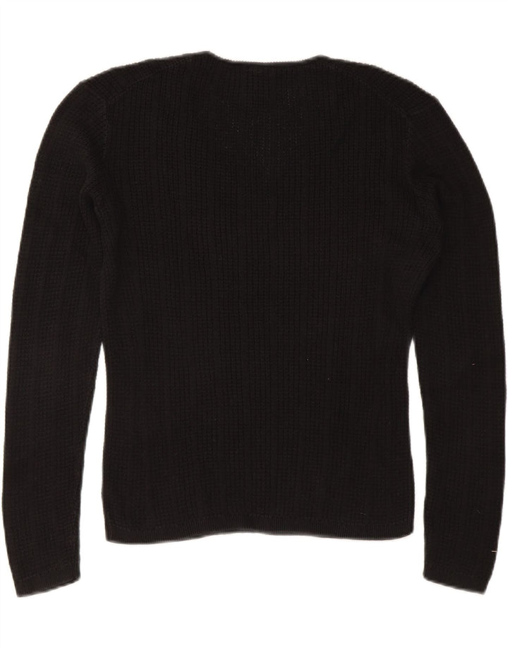GAP Womens V-Neck Jumper Sweater UK 14 Medium Black Cotton Vintage Gap and Second-Hand Gap from Messina Hembry 