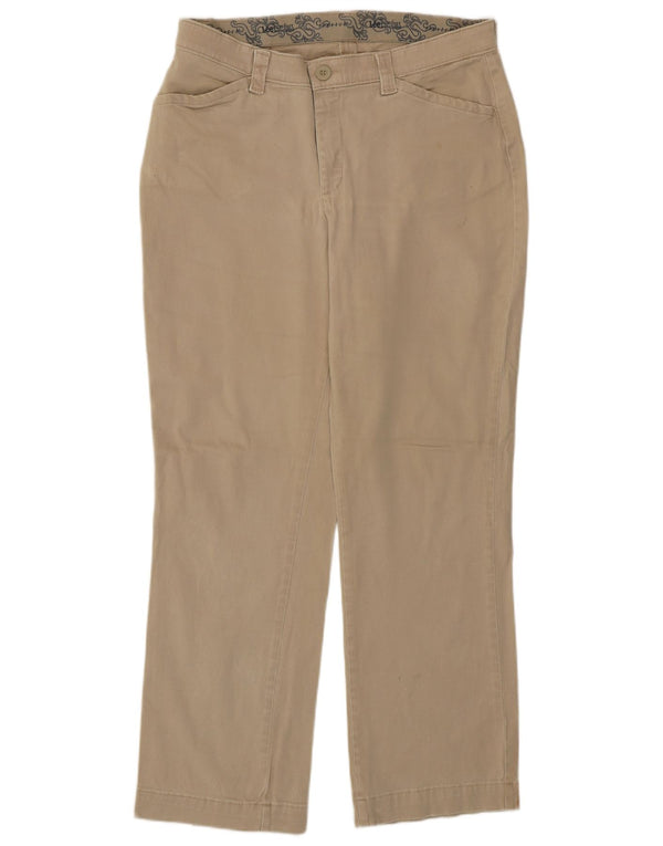 Calça feminina reta casual Lee US 10 grande W32 L29 algodão bege