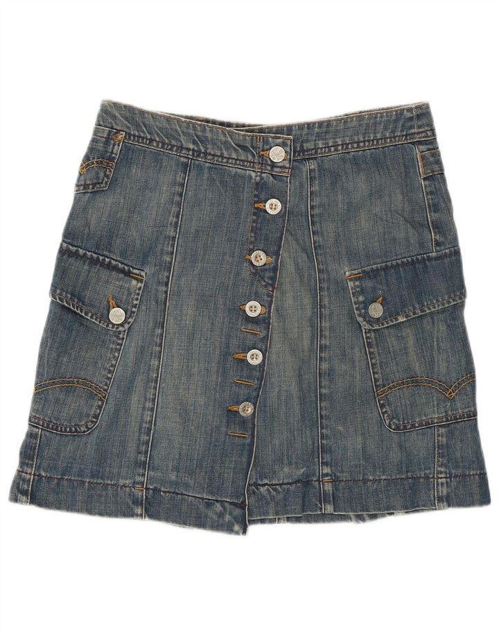 Saia jeans feminina LEVI'S pequena W28 algodão azul