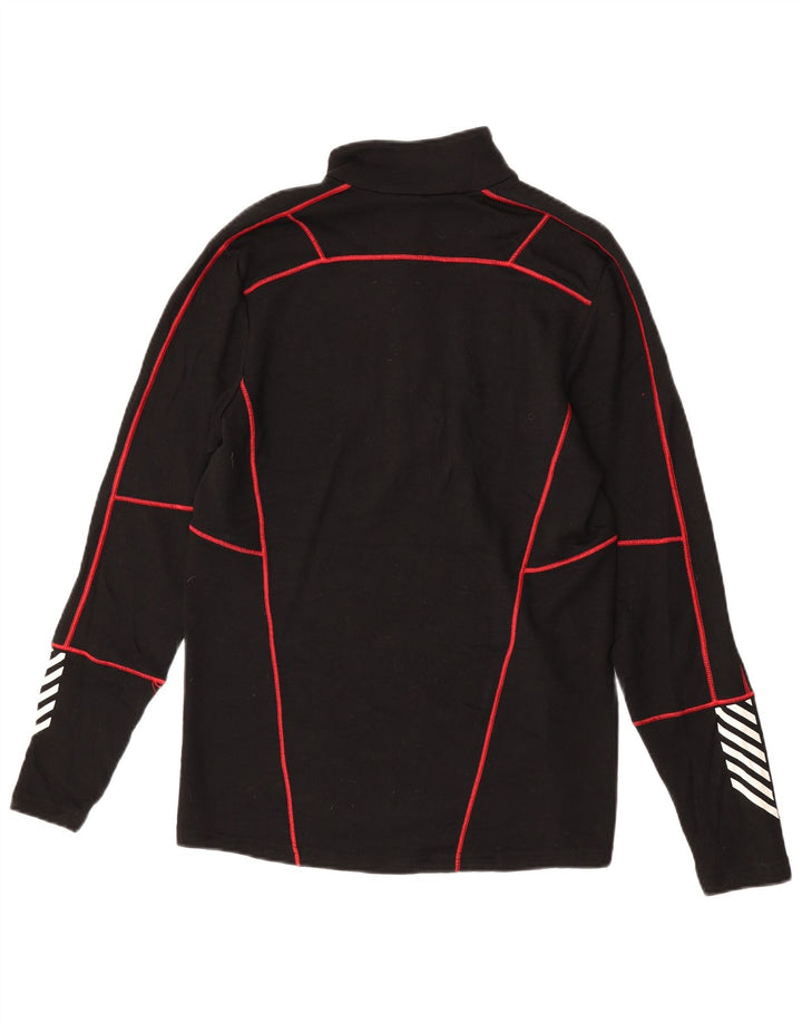 Helly Hansen Mens Zip Neck Pullover Treino Top Médio Preto Geométrico