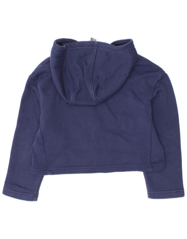 Suéter Adidas feminino Crop Graphic com capuz 5-6 anos azul marinho algodão
