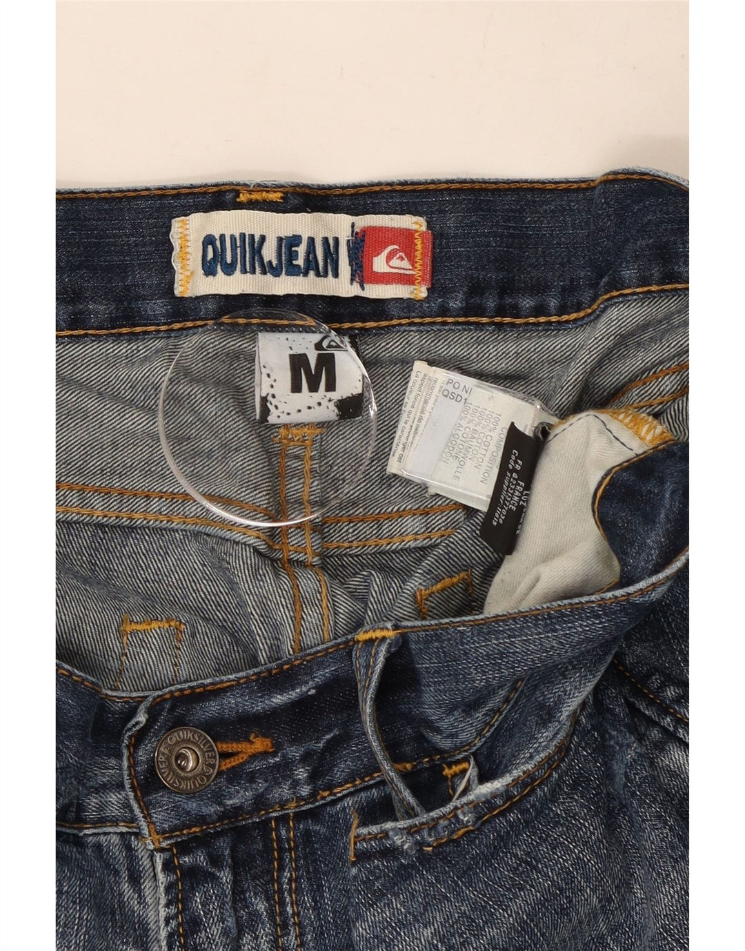 Shorts jeans masculino Quiksilver médio W32 algodão azul