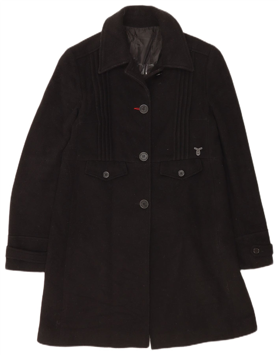 Sobretudo feminino Calvin Klein Jeans UK 14 grande lã preta