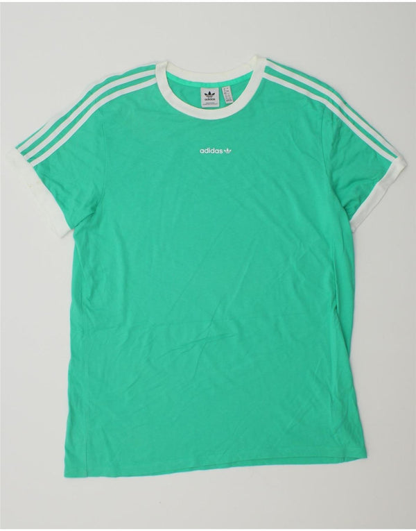Camiseta feminina Adidas UK 16 grande algodão turquesa