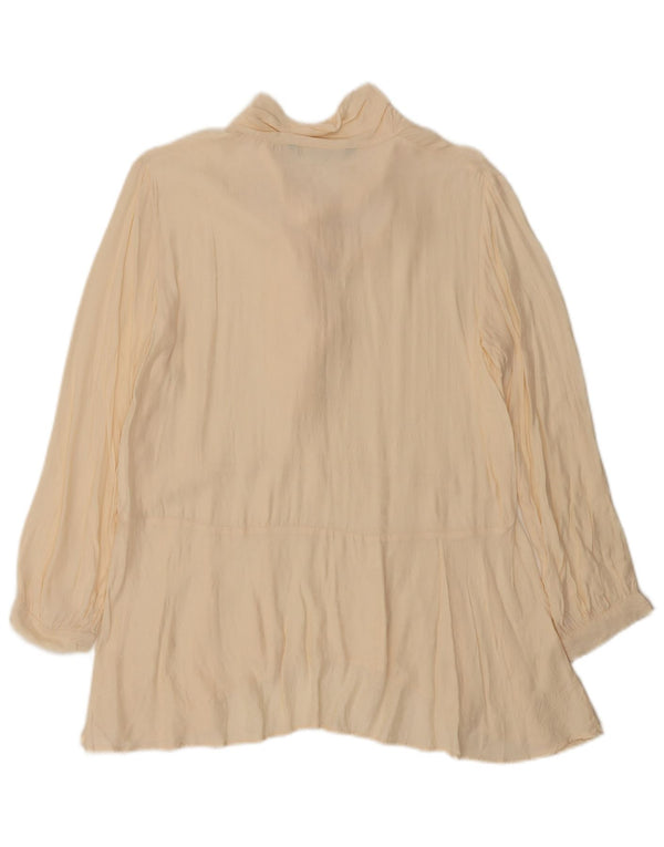 Blusa feminina Zara com gravata frontal grande tamanho UK 10 pequena off white