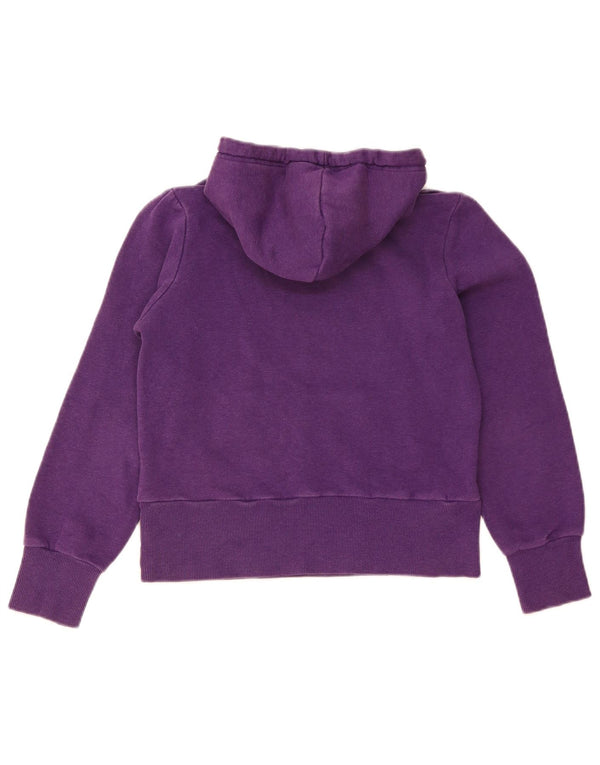 Adidas Womens Crop Graphic Hoodie Jumper IT 44 Médio Roxo Algodão
