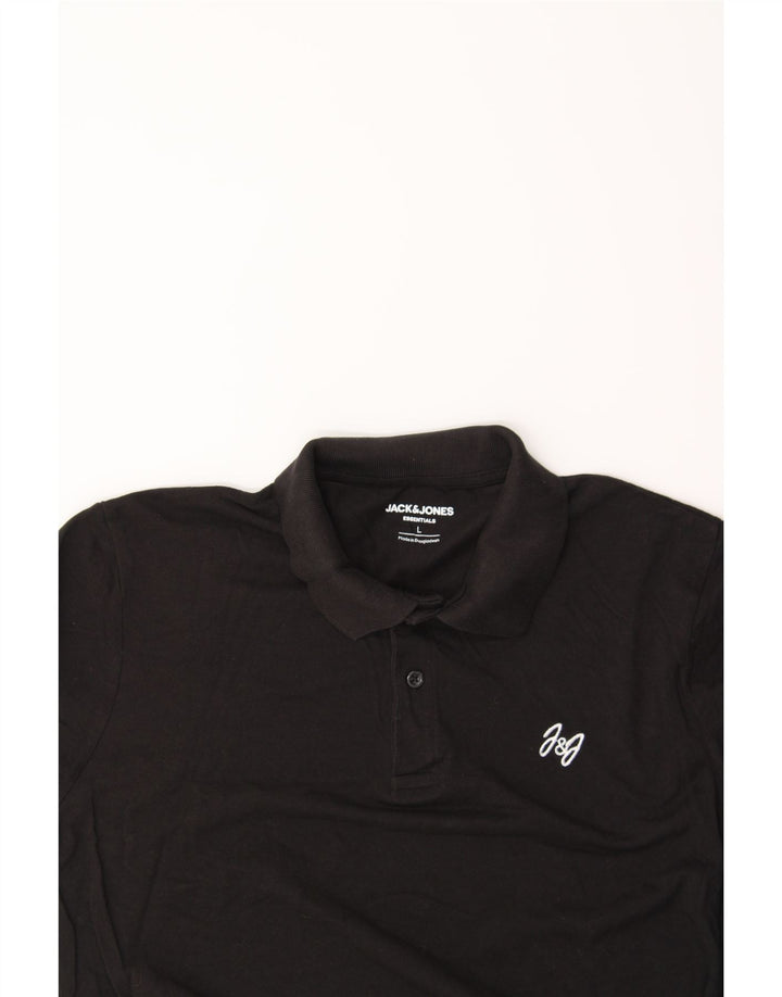 JACK & JONES Mens Polo Shirt Large Black Cotton Vintage Jack & Jones and Second-Hand Jack & Jones from Messina Hembry 