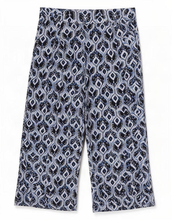 Calça capri feminina de cintura alta Marks & Spencer Reino Unido 12 médio W32 L20 azul