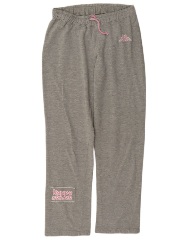 Calça feminina Kappa com estampa gráfica UK 10 algodão manchado cinza pequeno