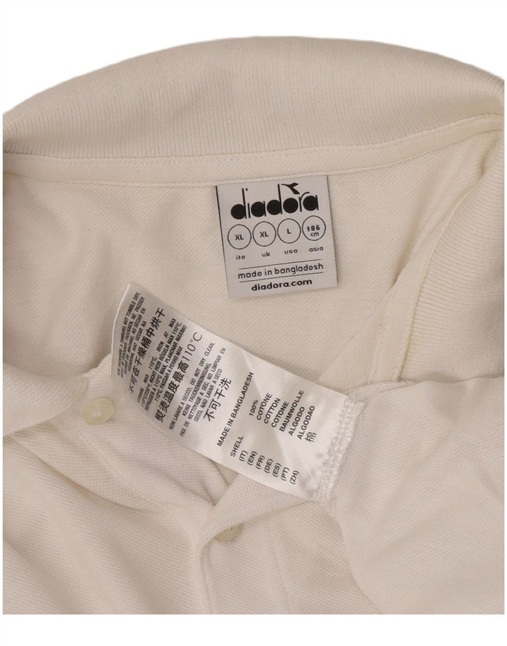 Camisa polo masculina Diadora XL algodão branco