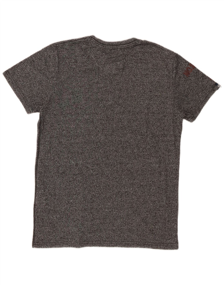 Superdry camiseta masculina gráfica top pequeno algodão manchado cinza