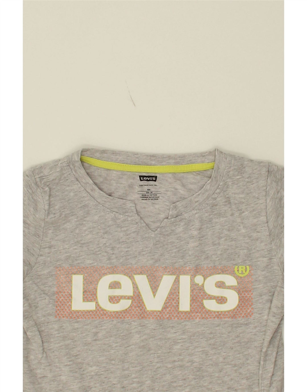 LEVI'S Girls Graphic T-Shirt Top 7-8 Years Grey Vintage Levi's and Second-Hand Levi's from Messina Hembry 