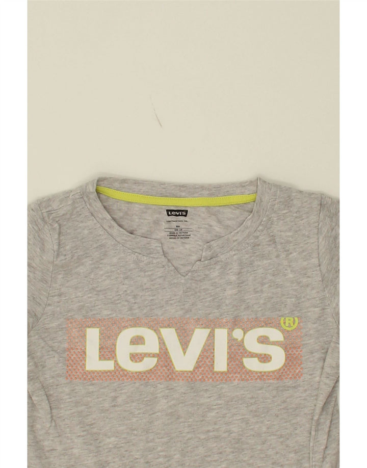 LEVI'S Girls Graphic T-Shirt Top 7-8 Years Grey Vintage Levi's and Second-Hand Levi's from Messina Hembry 