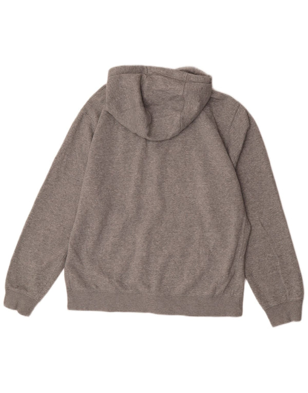 Suéter masculino Nike Regular Fit com capuz e zíper grande algodão cinza