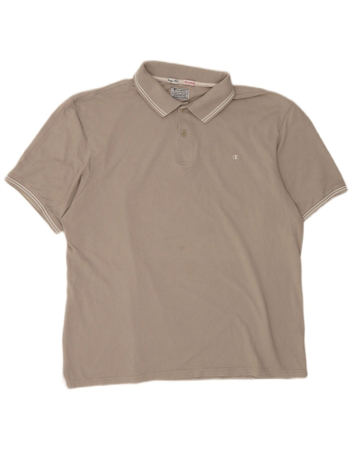 Camisa polo masculina Champion Easy Fit 3XL algodão cinza