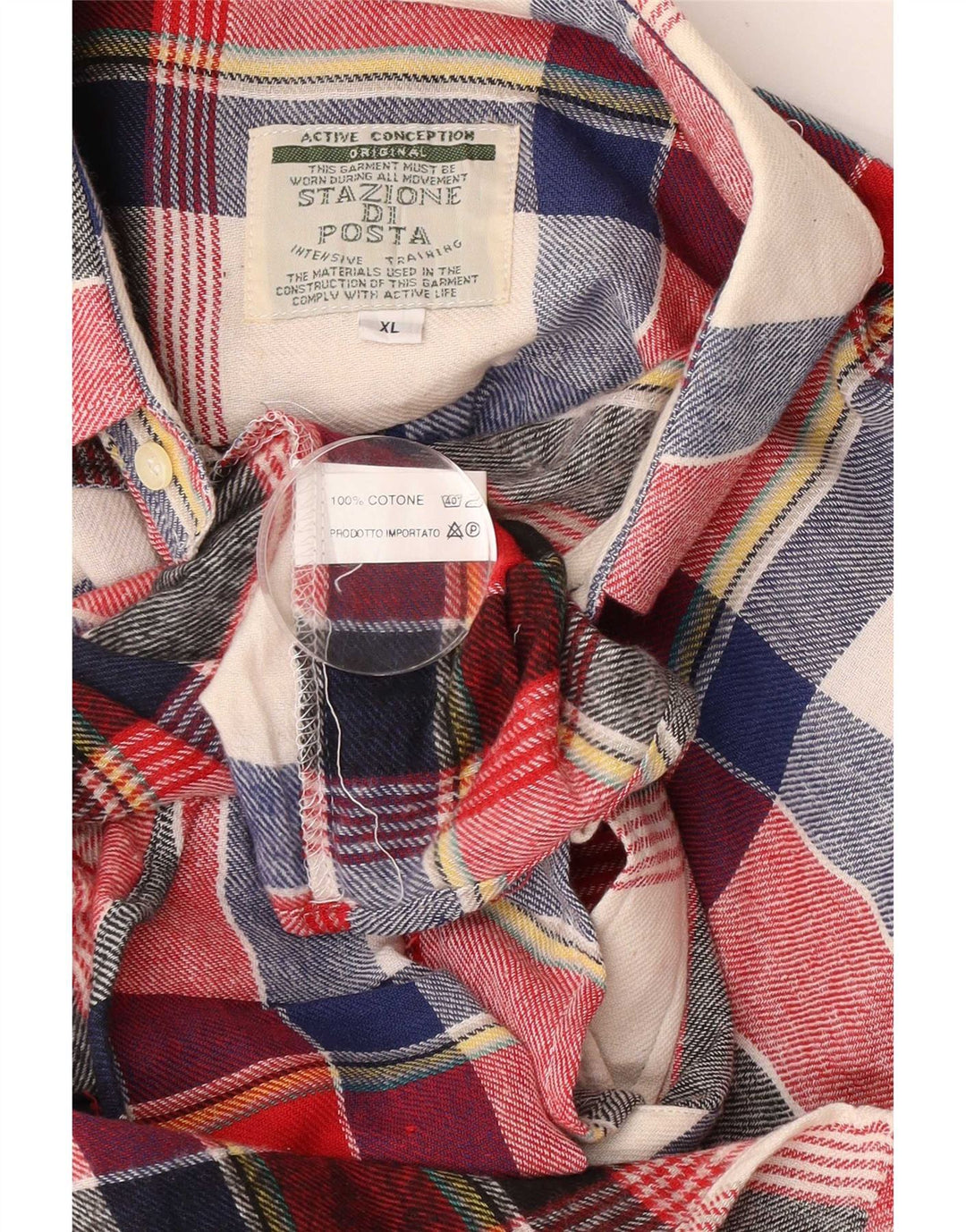 Camisa masculina vintage de flanela XL algodão xadrez multicolorido