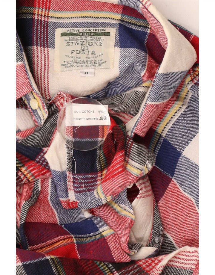Camisa masculina vintage de flanela XL algodão xadrez multicolorido