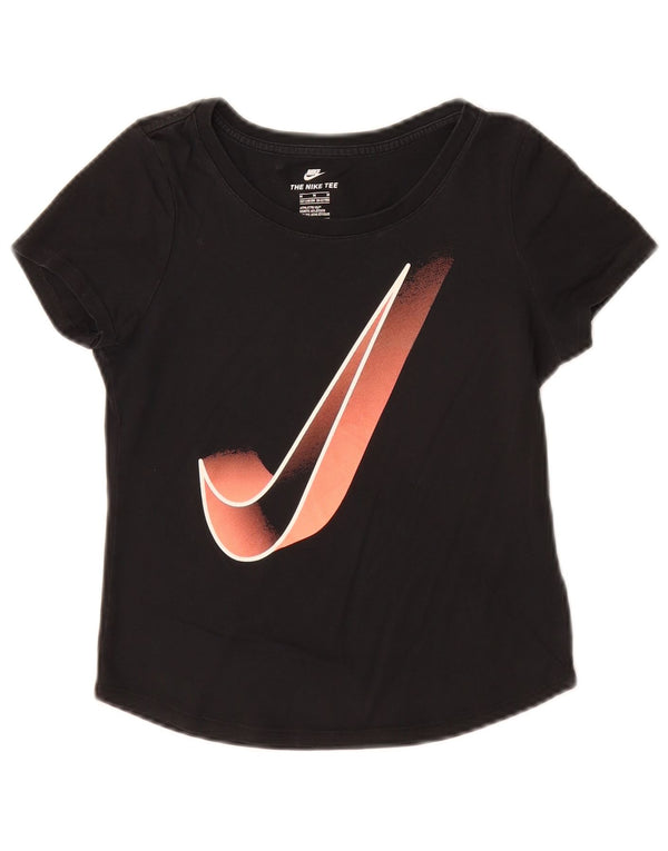 Camiseta Nike Girls Athletic Cut Graphic Top 10-11 Anos Médio Preto