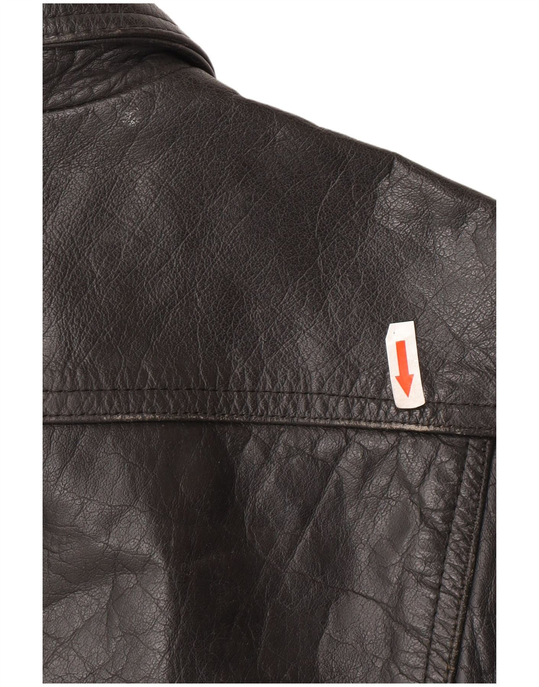Jaqueta de couro feminina vintage IT 42 couro preto médio