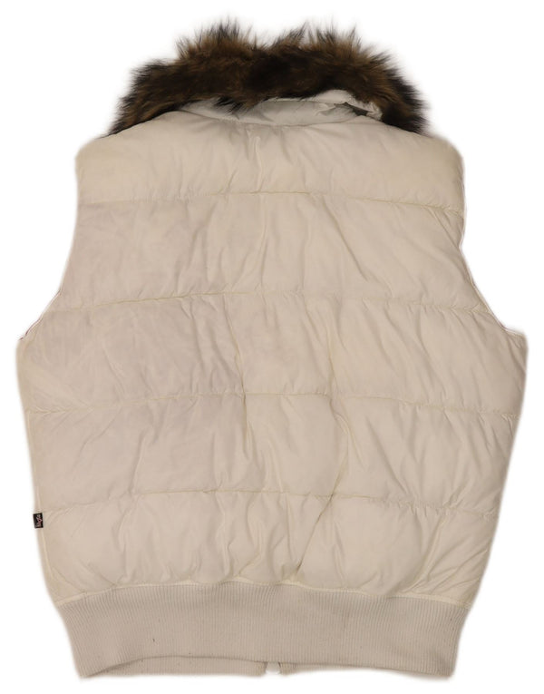 Colete acolchoado feminino Alpha Industries UK 18 XL branco nylon