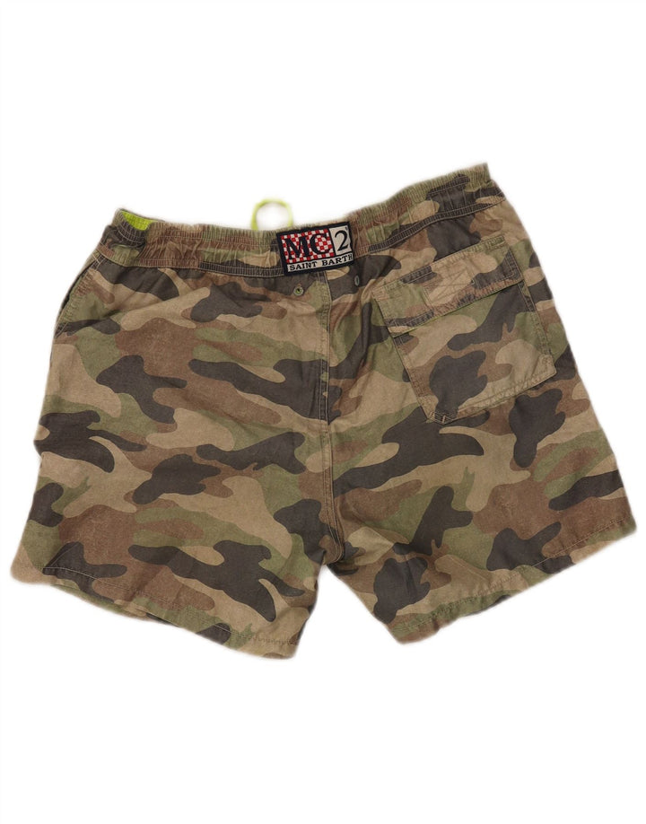 MC2 SAINT BARTH Shorts de natação masculino poliéster cáqui médio