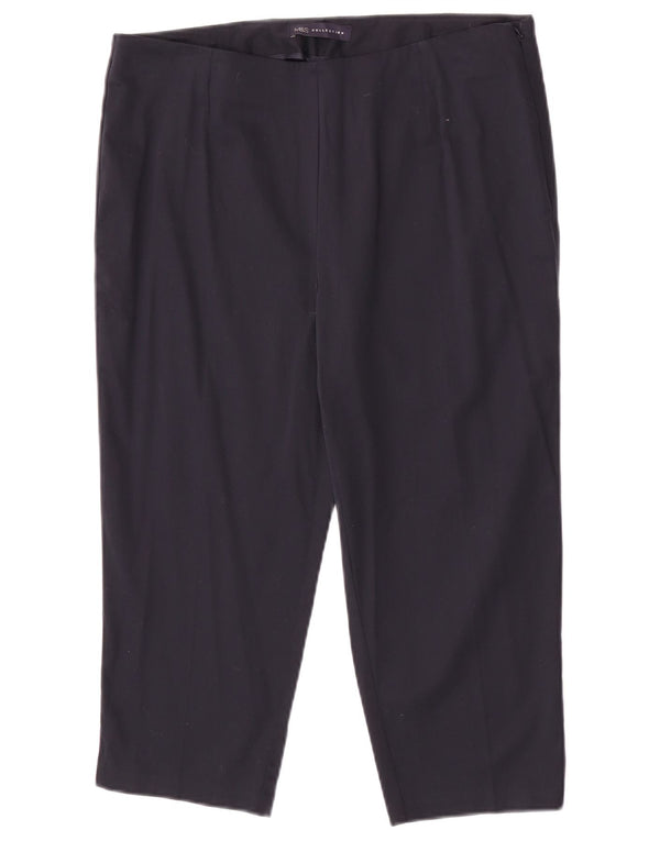 Calça capri feminina Marks & Spencer Reino Unido 14 grande W32 L20 algodão azul marinho