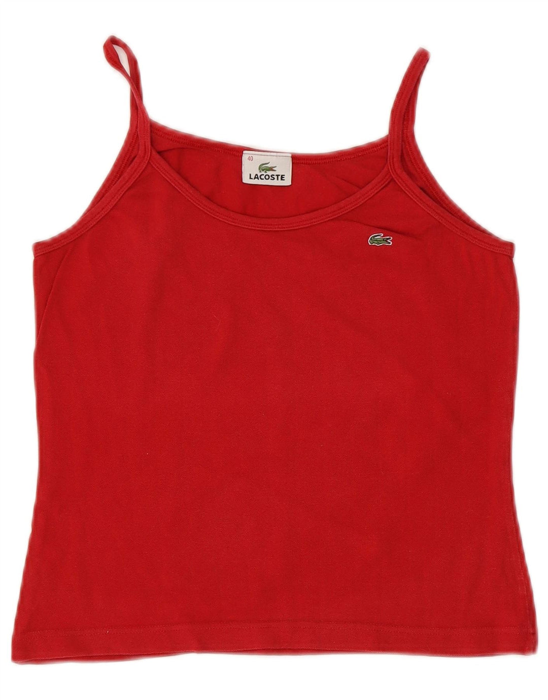LACOSTE Top feminino cropped tamanho 40 algodão vermelho médio